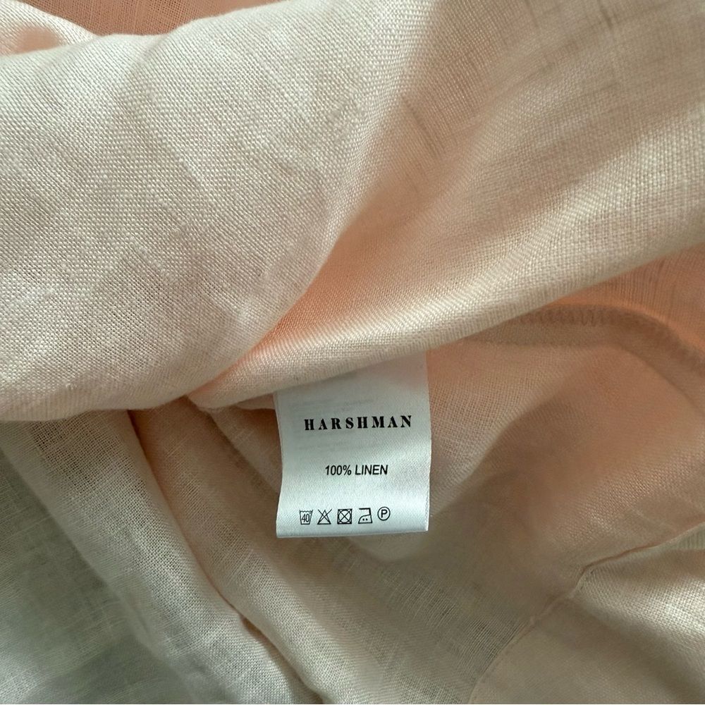 HARSHMAN Pink Puff Sleeve Linen Top | Size Small - Picture 5 of 5